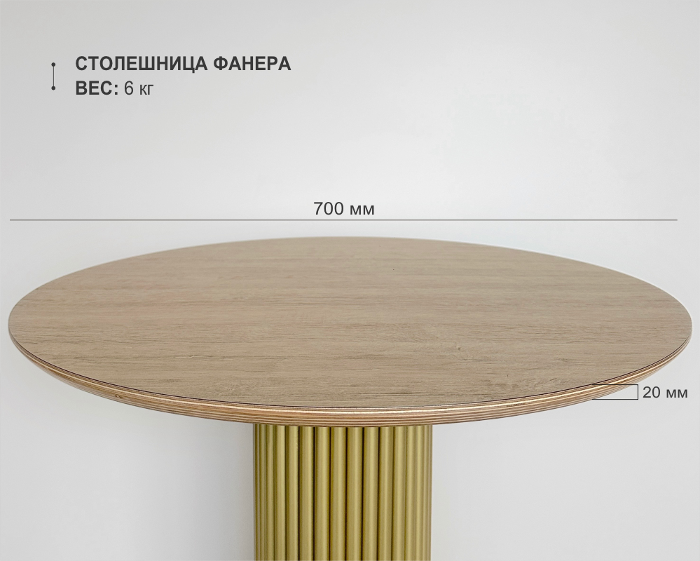 Столешница HPL на основе фанеры влагостойкая - толщина 19 мм (круглая)